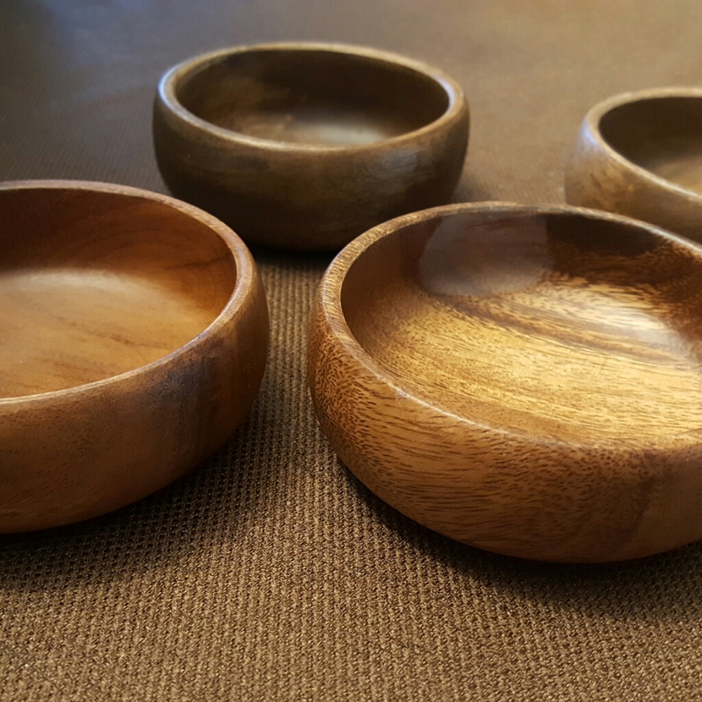 WOODEN BOWLS SALSA DIP SET OF 4
